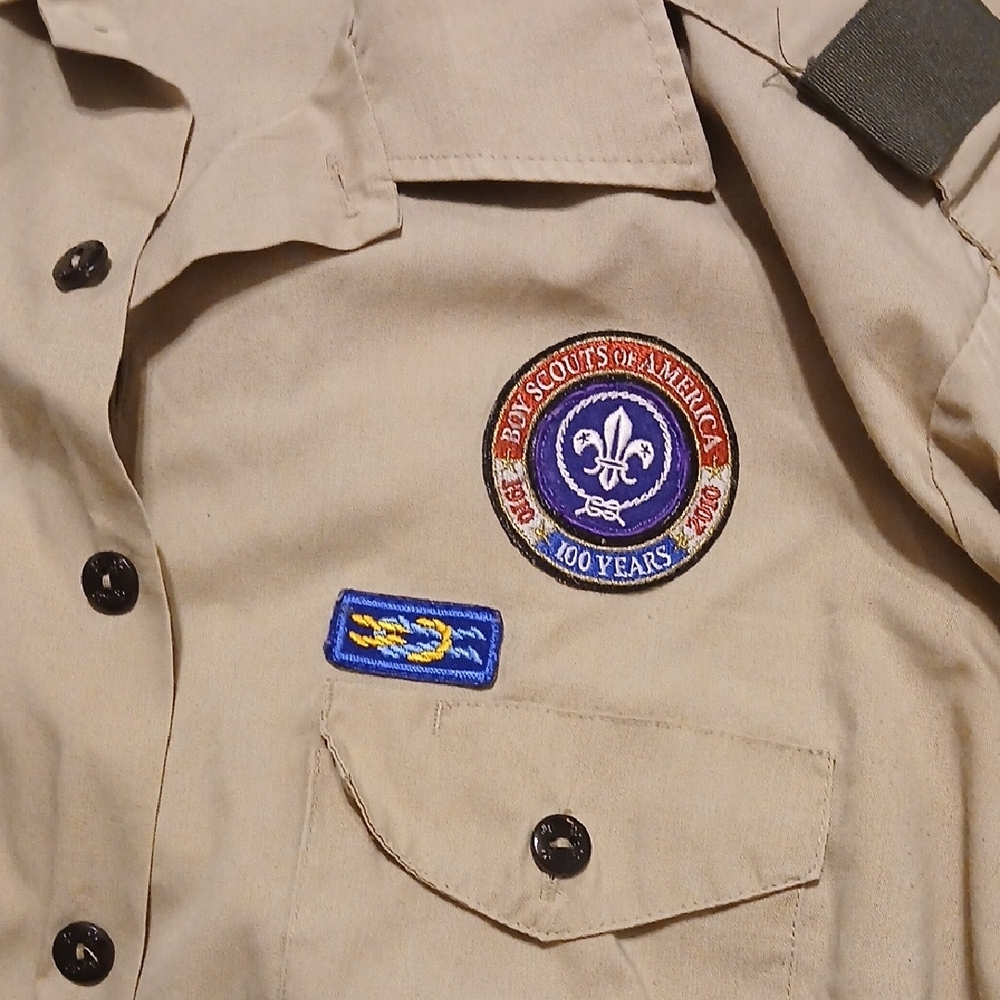 Men's Tan BSA  ASST. Scoutmaster XL Uniform Shirt - Picture 3 of 14